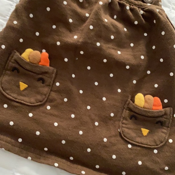 Carter’s Thanksgiving Turkey Romper Dress - Sz 3m - Picture 2 of 4